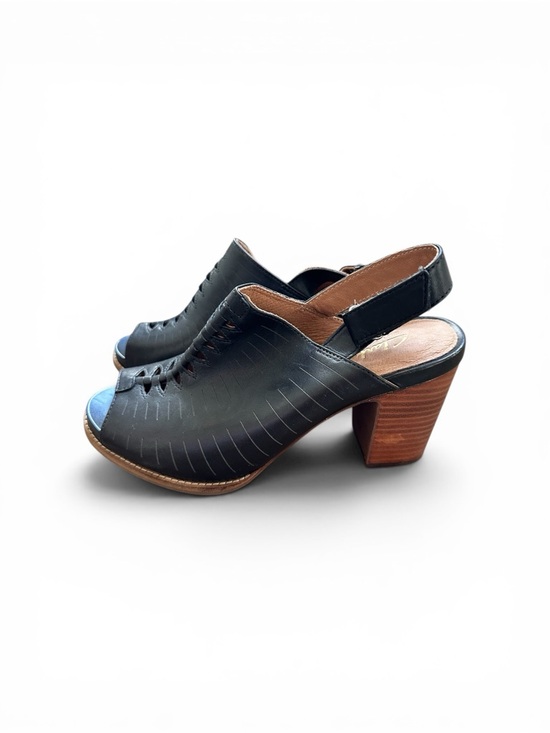 Clarks Shoes - Clarks Artisan Slingback Block-Heel Sandal Black Leather Women’s Size 8.5